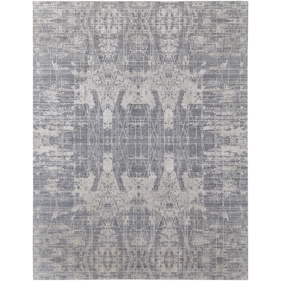 Feizy Eastfield Modern Abstract, Gray, 2' x 3' Accent Rug Sheen Handmade Casual Distressed Floor Rug for Living room Bedroom