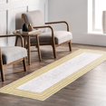 thumbnail image 1 of SHILIU-Machine Washable Area Rugs with Non-Slip Backing, Overlocked, Ideal for Living Room, Hallway, Bedroom, Kitchen and Laundry Room, Ornate Border Pattern, White and Gold (2x8), 1 of 4