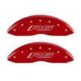 thumbnail image 2 of MGP 4 Caliper Covers Engraved Front & Rear Gen 5/RS Red finish silver ch, 2 of 6