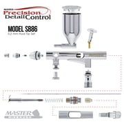 Master Airbrush SB86 High Precision Detail Control Dual-Action Side Feed Airbrush Set with Cool Runner II Dual Fan Air Compressor Kit, 0.2mm Tip, 1/2oz Gravity Cup - Spray Auto Graphics, Illustration