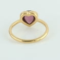 thumbnail image 3 of KIRAN FINE JEWEL Bezel Heart Red Rhodolite Heart Wedding Ring Yellow Gold Plated 925 Sterling Silver Wedding Band Ring Statement Jewelry Gift For Her, 3 of 5