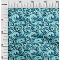 thumbnail image 2 of oneOone Polyester Spandex Aqua Blue Fabric Asian Japanese Wave Sewing Craft Projects Fabric Prints By Yard 56 Inch Wide, 2 of 4