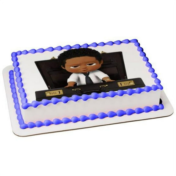 Boss Baby Briefcase African American Boy Cake Topper, by A Birthday Place