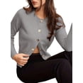 thumbnail image 4 of Cardigan for Women Spring Long Sleeve Button Down Work Office Sweaters Cute Winter Jacket Gray M, 4 of 9