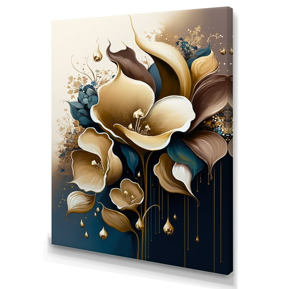Designart Deep Blue Calla Lily Bouquet VI Canvas Wall Art