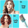 thumbnail image 2 of Detangling Brush Boar Bristles Hair Brush For Adult Kids Wet Or Dry Hair,curved Vented Detangler Brush Smooth, 2 of 5