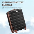 thumbnail image 6 of Gowill 4 Piece Luggage Sets,14/20 inch Hardside Lightweight ABS Carry-On Suitcase With Expandable Duffle Bag (Black Tan), 6 of 12