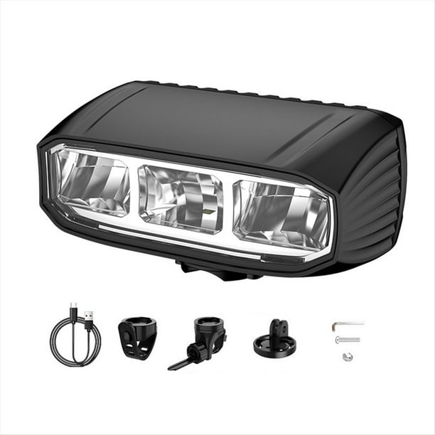 Barra de Luz LED para Bicicleta, Recargable, Universal, para Bicicleta de Montaña o Carretera, Color Negro.