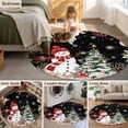 thumbnail image 5 of Round Rug 5Ft Washable Non-Slip, Black Christmas Circle Area Rugs for Living Room Bedroom, Snowman Xmas Tree Coastal Snowflake Starfish Indoor Floor Mats Carpet Runner for Home Decor Aesthetic, 5 of 8