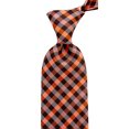 thumbnail image 4 of Scott Allan Collection Orange and Brown Mens Gingham Plaid Necktie | Standard Size 3.3" Adult Tie, 4 of 7