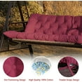 thumbnail image 5 of Outdoor Swing Cushions, 3 Seat Porch Swing Cushion Replacement with Backrest, for Outdoor Furniture, for Porch Garden,Patio,Backyard Bench Cushion (Wine Red 60 * 40 in), 5 of 14
