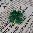 thumbnail image 4 of 2 broches de aleación con delicado diseño de trébol de cuatro hojas, broche decorativo para el pecho., 4 of 7