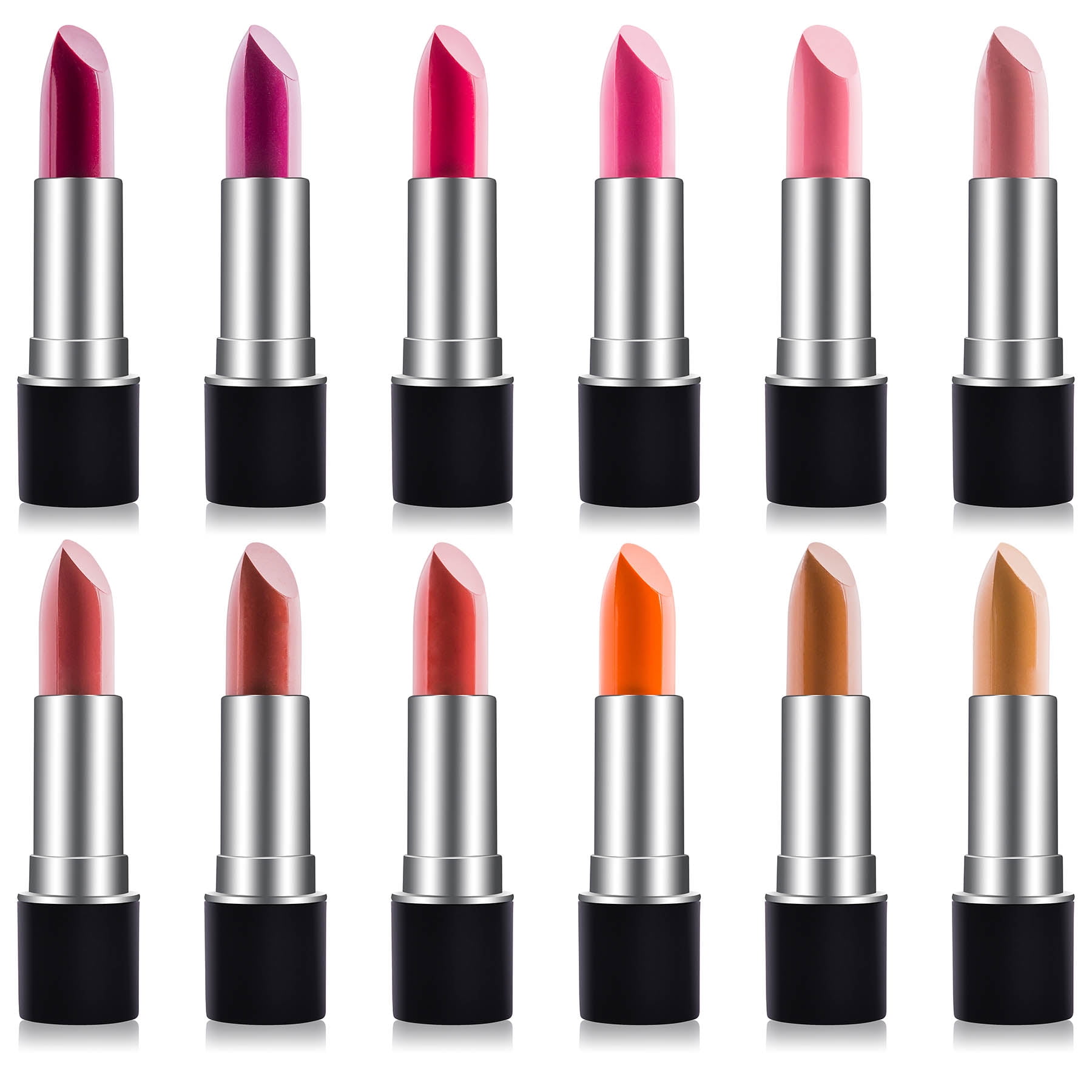SHANY Slick & Shine Multi-Colored Lipstick Set - 12 Matte Lip Colors Long Lasting & Moisturizing Lip Shades In A Premium Packaging Gift Box with Vitamin E and Aloe Vera. Multi Pack
