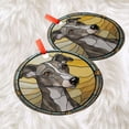 thumbnail image 3 of Grey Whippet: Ornament Style Wall or Window Hanging, 2025, Holiday Decoration, Seasonal Keepsake Gift, Unique Collectible, Window Hanging, Home Decor 2025, Holiday Decoration,, 3 of 5