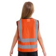 thumbnail image 2 of Alvivi Children Safety Vest Visibility Personalized Vest Volunteer Cycling Skiing Riding Waistcoat with Reflective Strip B Orange 10-12, 2 of 7