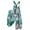 Cyan, variant on Women's Summer Overalls with Christmas Print - Vintage Jumpsuit (Non-Adjustable Straps), Black, Size L