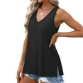 thumbnail image 5 of Tank Tops for Women Summer V Neck T Shirts Trendy Sleeveless Basic Tee Loose Fit 2025 Fashion, 5 of 6