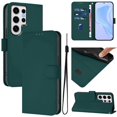 thumbnail image 2 of For Samsung Galaxy S24 Ultra Case Solid Color Wallet Leather Phone Cover with Strap - Lemon, 2 of 5