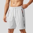thumbnail image 2 of XIAONU Letter Print Shorts for Men Zipper Pockets Daily Wear Athletic Shorts, 2 of 4