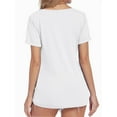 thumbnail image 4 of Women Fashion Deep V-Neck Short Sleeve Tops Solid Casual Loose Basic T Shirt, 4 of 5
