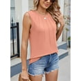 thumbnail image 5 of TEMOFON Tank Tops for Women Loose Fit Summer Scoop Neck Tanks Dressy Crew Neck Long Casual Comfort Tank Pink Sleeveless Flowy Tunic Tops XL, 5 of 6