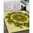 thumbnail image 3 of Ahgly Company Machine Washable Indoor Round Transitional Dark Yellow Green Area Rugs, 7' Round, 3 of 7