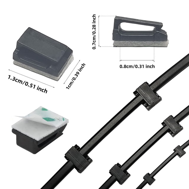 Hebilla de cableado de grabadora de conducción Clip de tela autoadhesivo adhesivo 3M Tira de luz fija Barra de luz Fijación de la línea del asiento Hebilla