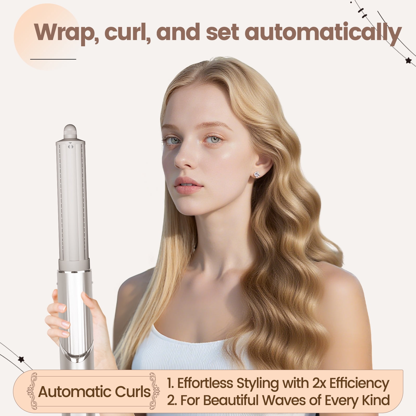 AFDD 40MM Long Hair Curling Barrel Attachment Compatible with Shark Flex Style 1.6 Inch Automatic Curling Attachment