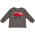 thumbnail image 3 of Inktastic Valentine Fire Truck Heart Bear Boys or Girls Long Sleeve Toddler T-Shirt, 3 of 5