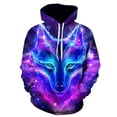 thumbnail image 2 of Sudadera con capucha con estampado 3D de lobo animal para hombre y mujer, moda informal de gran tamaño, sudaderas con capucha estilo hip hop Harajuku, 2 of 4