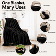 thumbnail image 2 of COOKEY Fleece Blanket Queen Size Black - 300GSM Soft Fluffy Microfiber Anti-Static Queen Blanket 90"x90" for Bed, 2 of 10