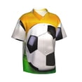 thumbnail image 2 of Soccer Ball On The Field Men's 3d Print Casual Button Down Shirts, Novelty Hawaiian Short Sleeves L, 2 of 8
