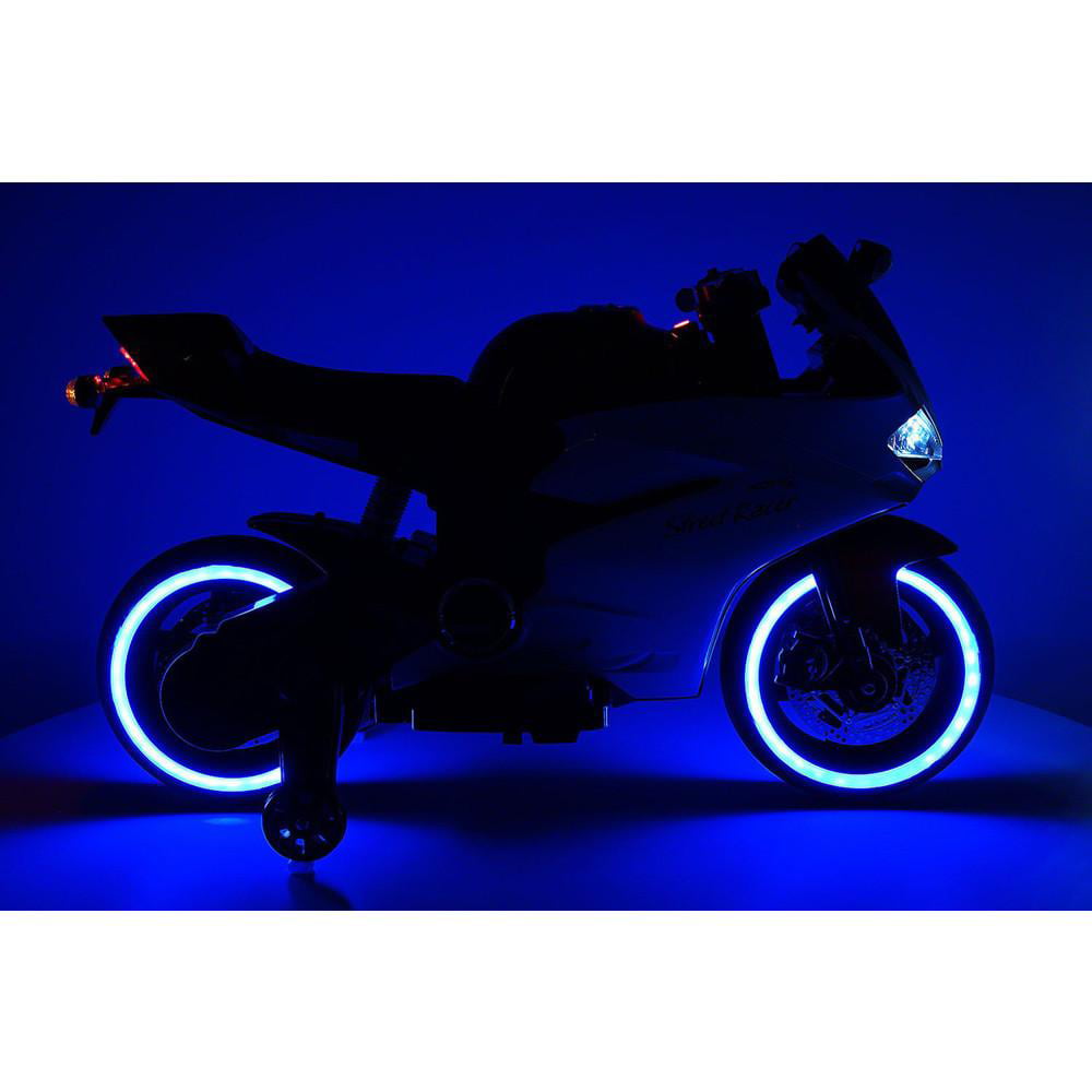 Tron Bike Kids Ride On Motorcycle 12V Battery LED Lights USB 