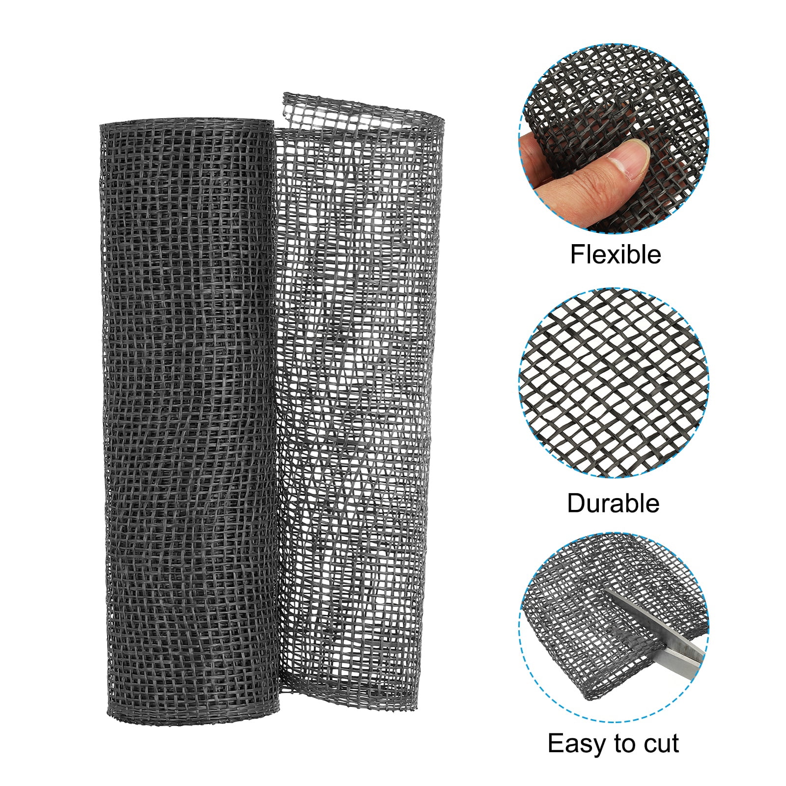 Uxcell 3 Pcs Decorative Mesh Ribbon, 10 Inch x 5 Yard Mesh Ribbon Roll Foil Metallic for Christmas Tree Wreath Decoration, Black