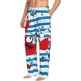 thumbnail image 2 of Daiia Red Funny Crab on Blue Stripe Men's Sleep Pant with Pockets and Drawstring,Pajama Pants-XX-Large, 2 of 9
