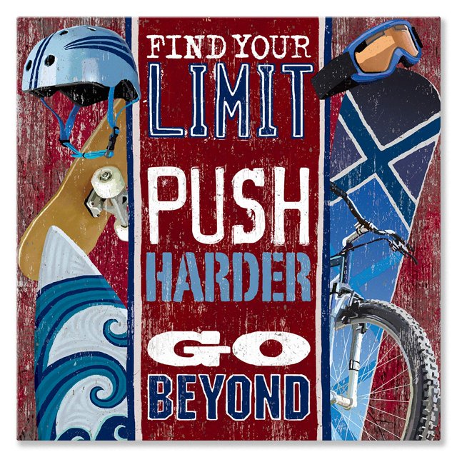 Cuadro de pared en lienzo Oopsy Daisy Push Harder 46 x 46 cm