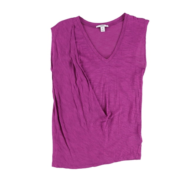 bar III Camiseta básica para mujer SS Twist Slub, púrpura, pequeña