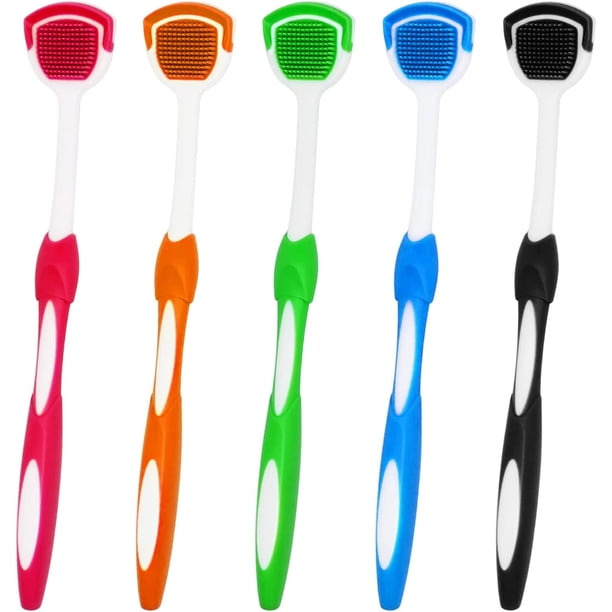 Cepillo lengua, raspador de lengua, limpiador de lengua, cepillo raspador de lengua, limpiador de lengua, cepillo de lengua, ayuda a combatir el mal aliento, 5 raspadores de lengua, 5 paquetes Sailing Electrónica