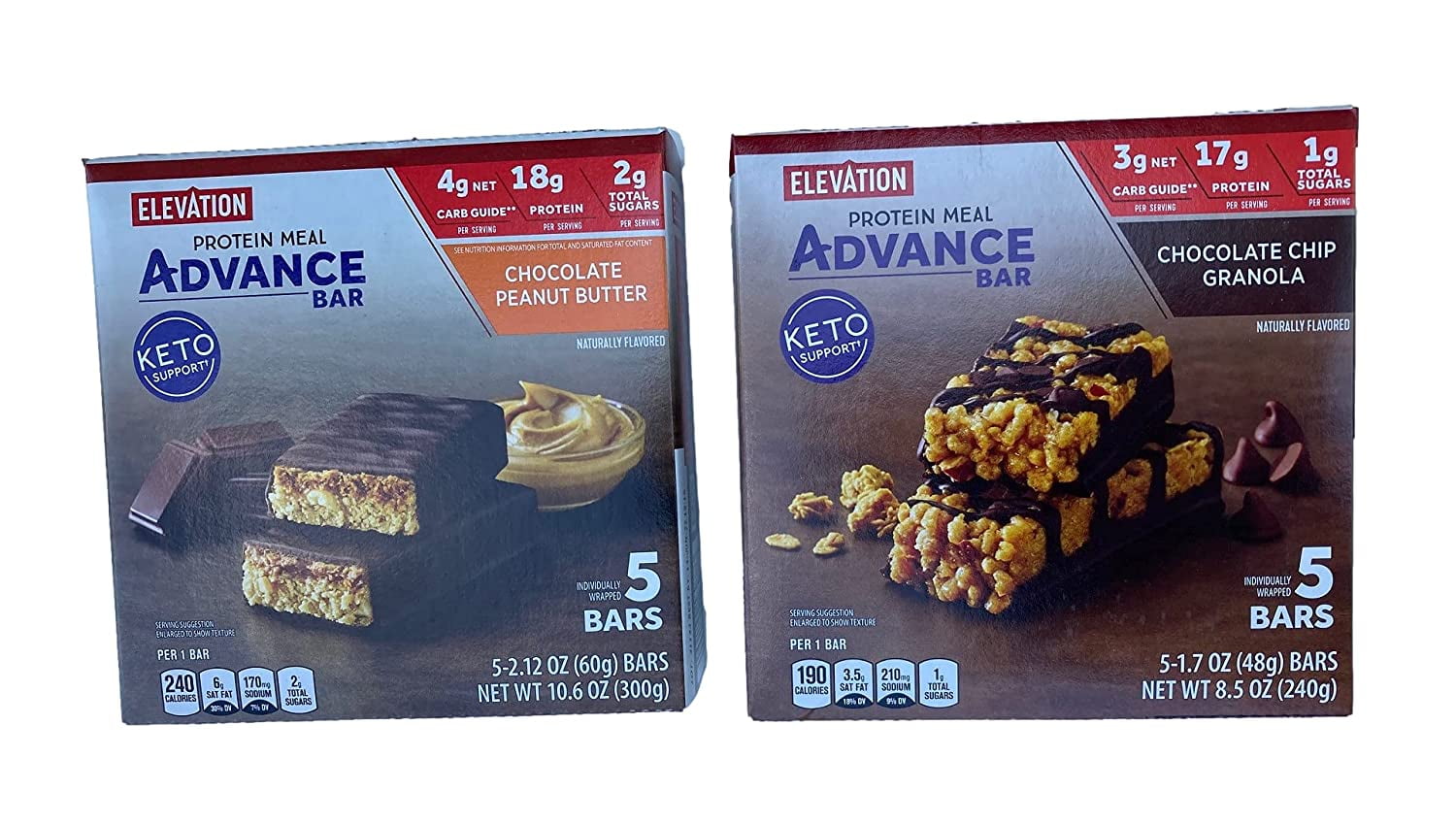 Elevation Protein Meal Advance Bar Keto Support Chocolate Peanut Butter