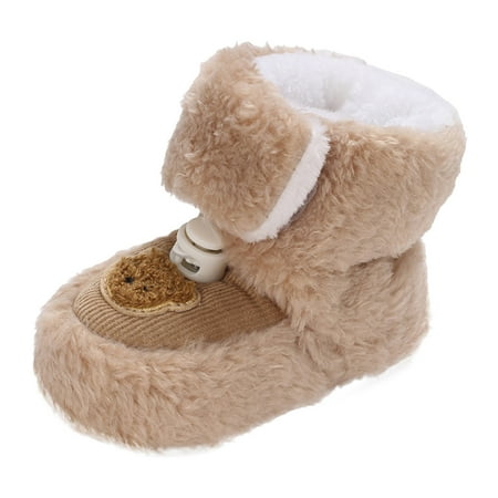 Kureaily Baby Boots Autumn And Winter Pattern Cute Thickened Warm Adjustable Shoes 2t Snow Boots Girl Baby Size 3 Boots 12-18 Months