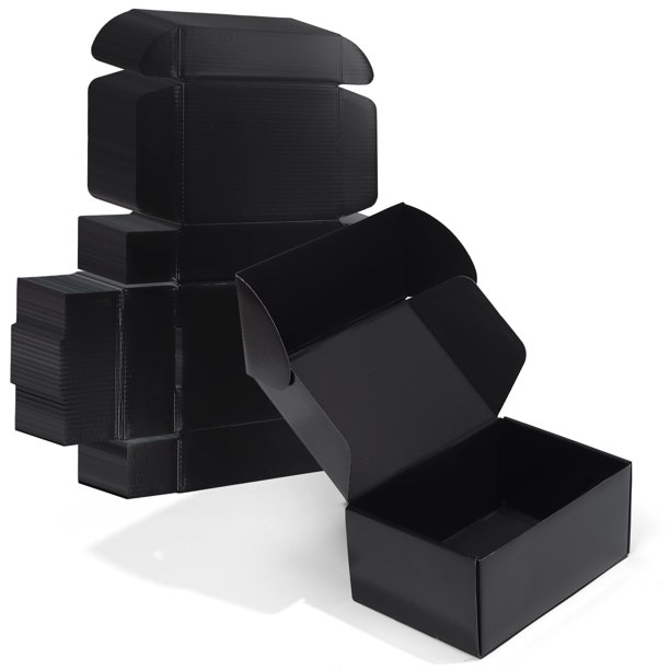 CRUGLA 9x6x4 Black Shipping Boxes for Small Business 20 Pack, Packaging