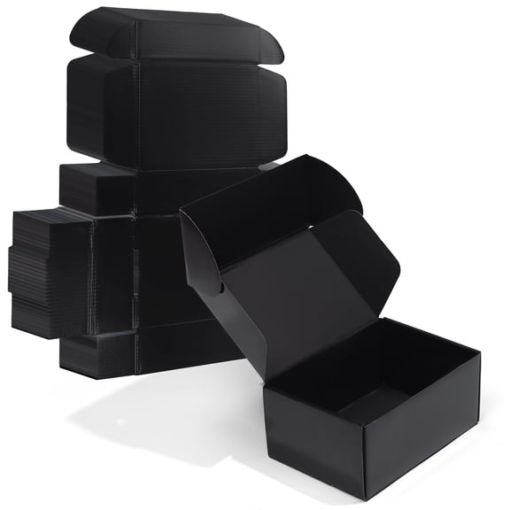 9x6x4 Shipping Boxes, 20 Pack Packaging Cardboard Corrugated Mailer Boxes Gift Boxes for Shipping Mailing, Black