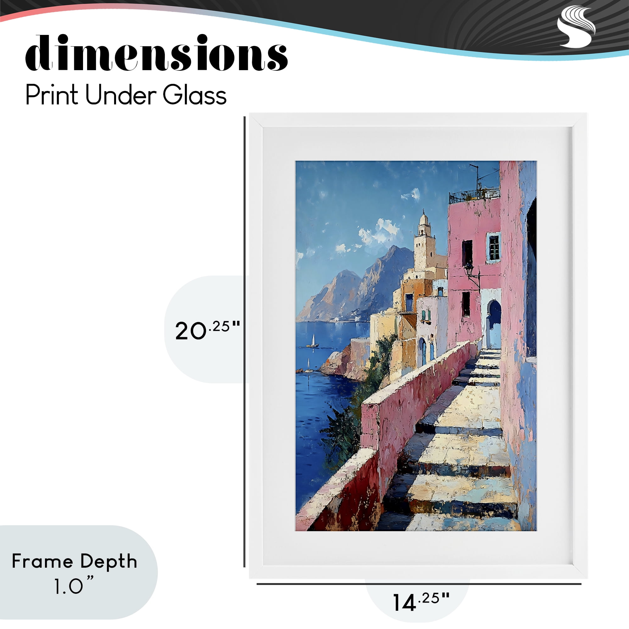 Stupell Industries Coastal Village's Sunlit Pathway White Framed Print Under Glass, design by Creative Studio