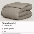 thumbnail image 3 of California Design Den 100% Cotton Duvet Cover Queen Size Only - 400 Thread Count, Soft Sateen, Button Closures & Corner Ties - Taupe, 3 of 8