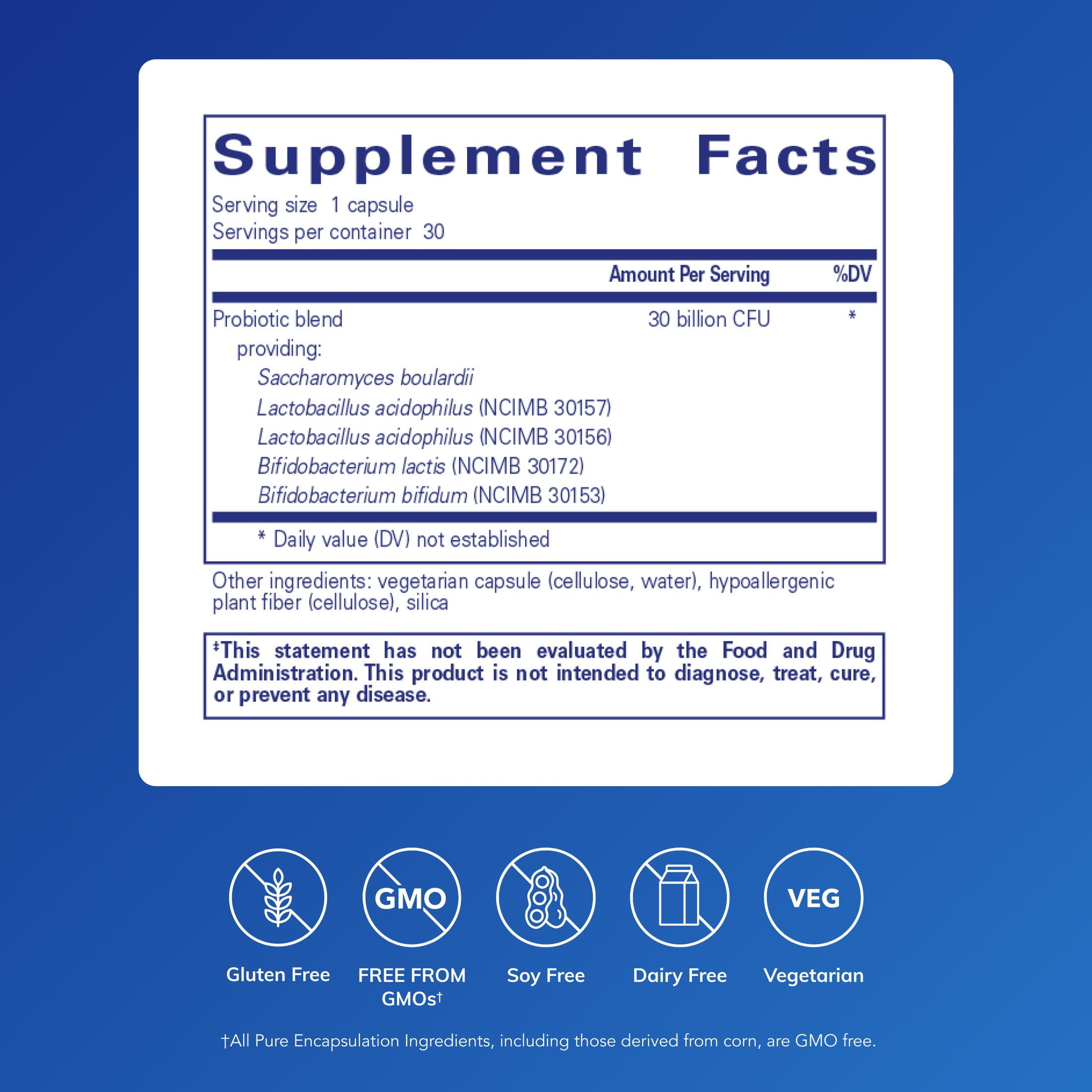 Pure Encapsulations PureBi•Ome Intensive | Hypoallergenic Multi-Strain Probiotic Blend to Support Healthy Intestinal Microflora Balance* | 30 Capsules