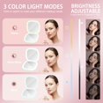 LED Makeup Mirror Portable 3.5" Rechargeable, 1X/10X Magnification, 3 Light Colors, Adjustable