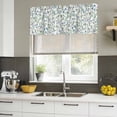 thumbnail image 4 of 2 Pack Valances for Window, Blue Green Eucalyptus Short Curtains for Kitchen Bedroom Living Room, Spring Botanical Leaves Weeping Rod Pocket Small Window Treatment Valance Drapes 54 x 18 Inch, 4 of 8