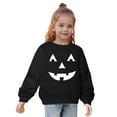 thumbnail image 3 of Odeerbi Kids Boys Girls Halloween Crewneck Sweatshirts Fall Winter Cotton Sweatshirt Kids Kids Cute Solid Color Halloween Print Long Sleeve Sweatshirts Top Kids Clothes Black, 3 of 5