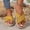 Yellow, variant on Women's Woven Lightweight Platform Sandals, Elevated Plus Size Summer Slippers, Natural Breathable Footwear for Casual Daily Outdoor Wear Yellow 37