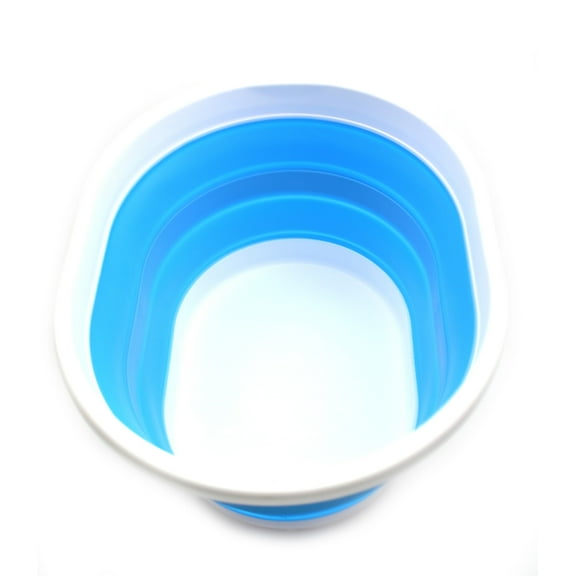 SAMMART Collapsible Plastic Laundry Basket - Oval Tub/Basket - Foldable Storage Container/Organizer - Portable Washing Tub - Space Saving Laundry Hamper